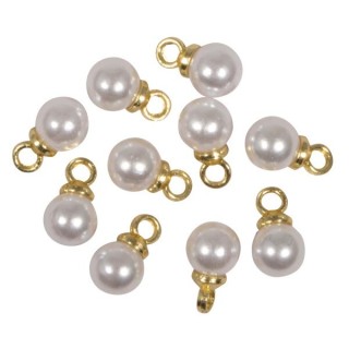 Rayher Mini pendentif perles or 10 pcs.