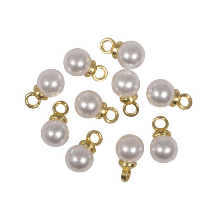 Rayher Mini pendentif perles or 10 pcs.