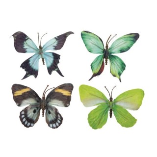 Rayher 3D Textile Papillons Vert Maïs 4 pcs.