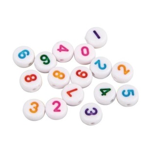 Perline numeriche in plastica Rayher 6mm ø 40g colorate