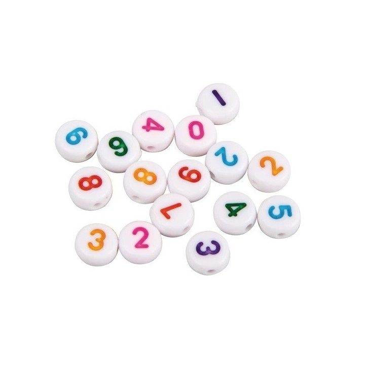 Perline numeriche in plastica Rayher 6mm ø 40g colorate