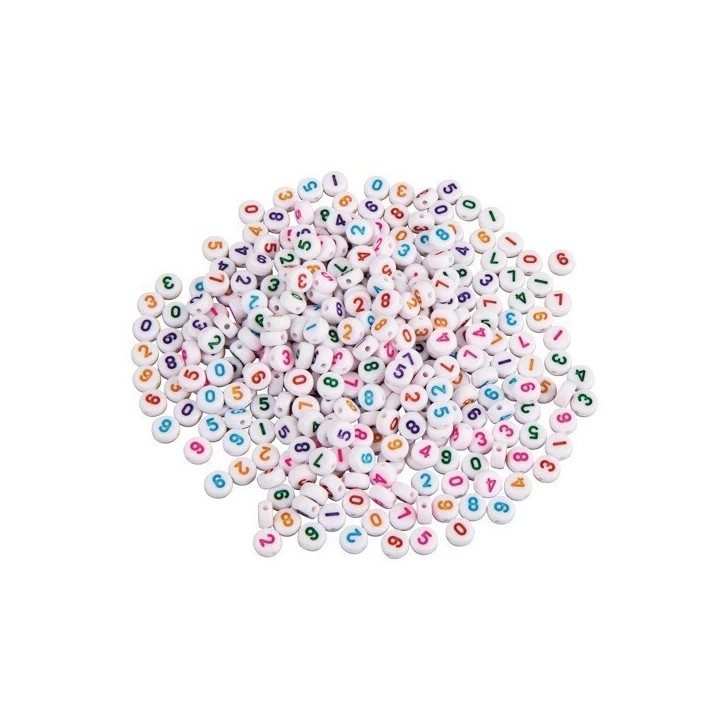 Rayher plastic number beads 6mm ø 40g coloured