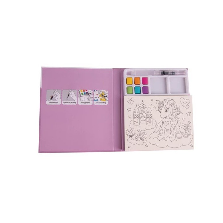 Rayher Bloc de peinture Unicorn Set avec 6 aquarelles & pinceaux