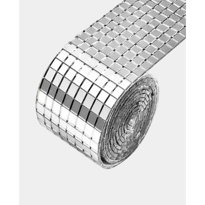 I Am Creative Mosaïque miroir autocollant disco tapis miroir argent 1m