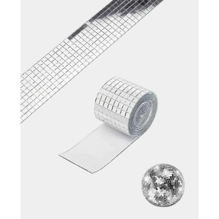 I Am Creative Mosaïque miroir autocollant disco tapis miroir argent 1m