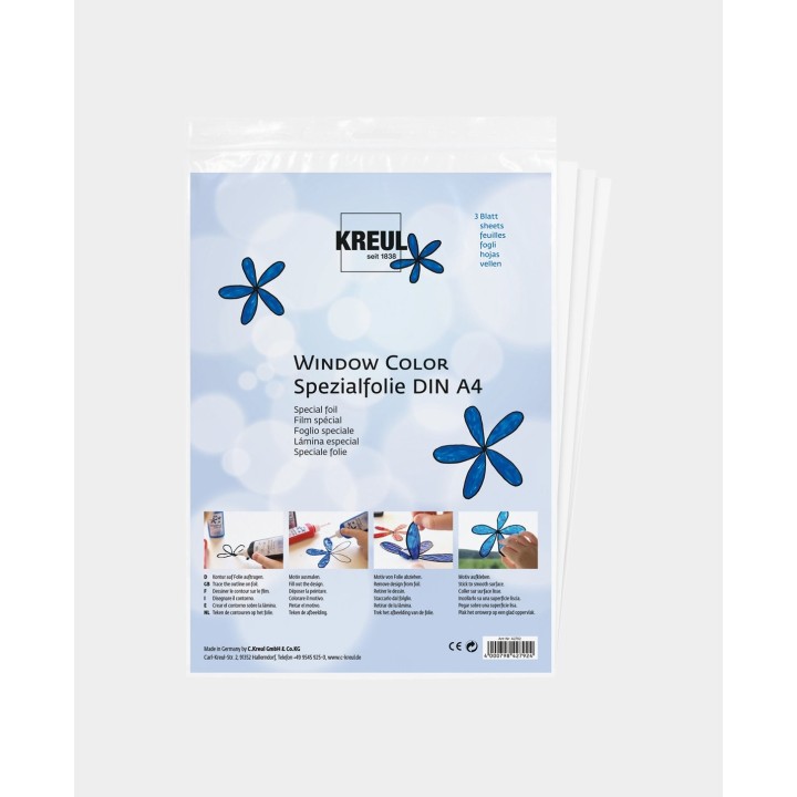 KREUL Window Colour Special Foil 3 sheets A4