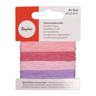 Rayher Schmuckkordel 4 Farben Rosé-Töne 20m