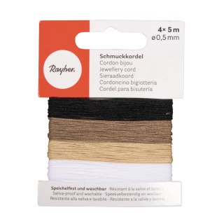 Rayher Cordon décoratif 4 couleurs tons naturels 20m