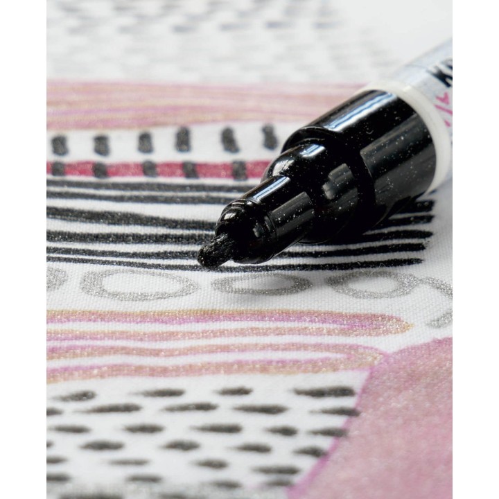 KREUL Textile Markers, Glitter, Set of 5, Assorted Colours
