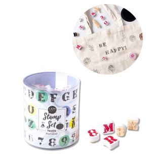 I Am Creative Set de tampons pour tissu « Alphabet et chiffres », 20 pièces