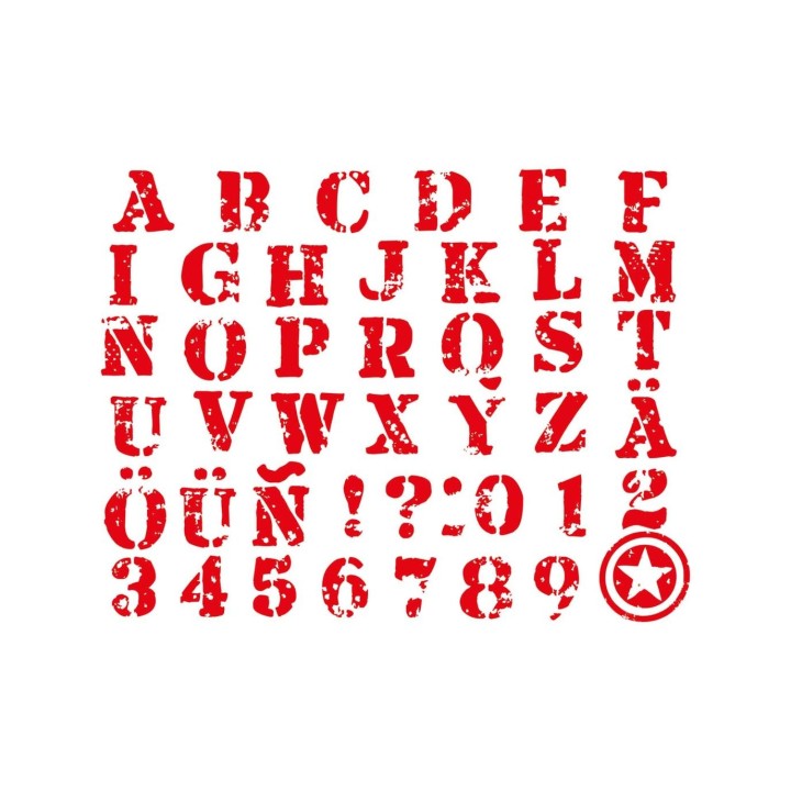 I Am Creative Textilstempelset Alphabet & Zahlen 20-teilig