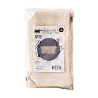I Am Creative Cotton Toiletry Bag, Set of 3, Natural
