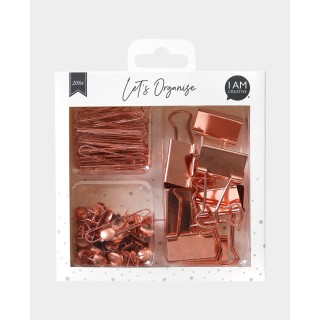 I Am Creative Set di fermagli in oro rosa, 208 pezzi