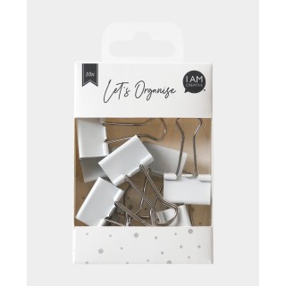 I Am Creative Fermagli Binder bianchi  10 pezzi