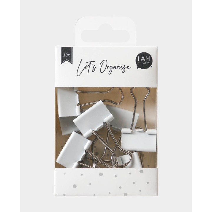 I Am Creative White Binder Clips  10 pcs.
