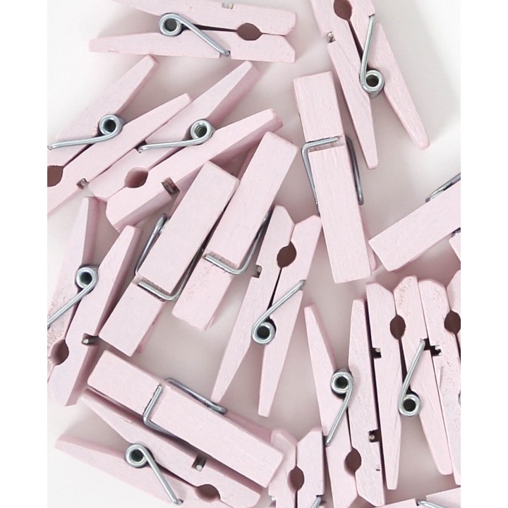 I Am Creative Pinces en bois roses, lot de 25