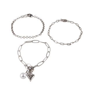 Rayher Braccialetti Click & Match argento, 1 set