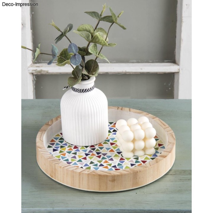 Rayher FSC-certified wooden tray, 20 cm, natural finish