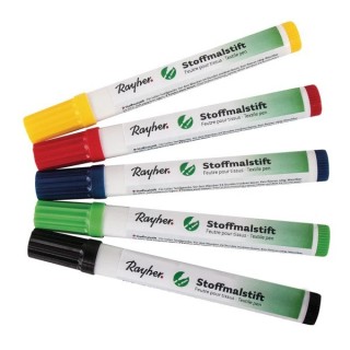 Rayher Fabric marker set, 5 pieces, assorted colours