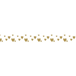 Washi Tape Hearts Gold 15m