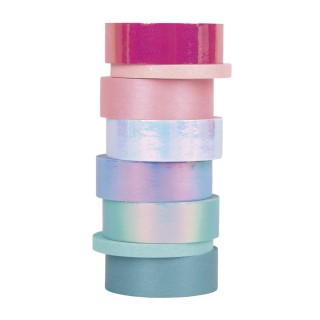 Washi Tape Set Shiny Mix coloured 8 pcs.