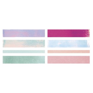 Washi Tape Set Shiny Mix coloured 8 pcs.