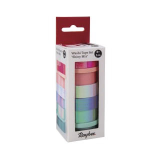 Washi Tape Set Shiny Mix coloured 8 pcs.