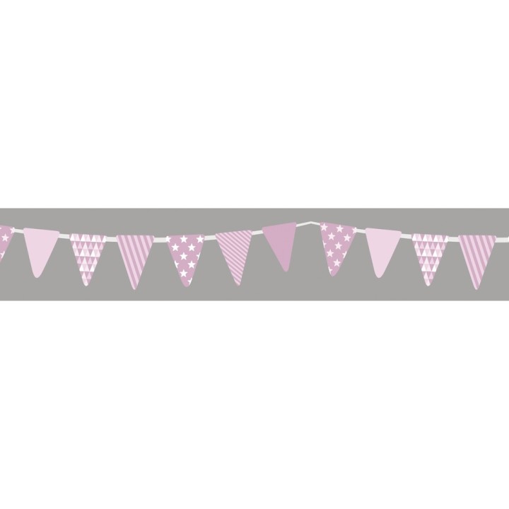 Washi Tape Wimpel Girlande babyrosa 15m
