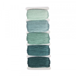 Set de fils de coton bleu-vert 50m