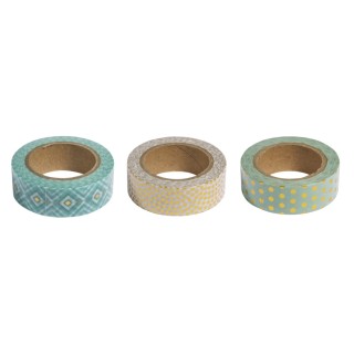 Set di 3 nastri Washi Menta/Oro 30m