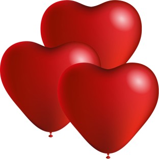 Balloons 3pcs Heart Shape 24cm