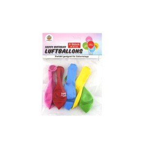 Balloons Happy Birthday colourful, pack of 5
