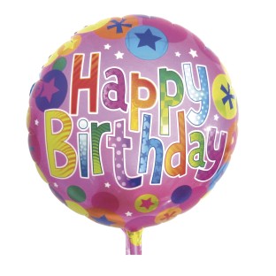 Ballon en plastique Happy Birthday 46cm