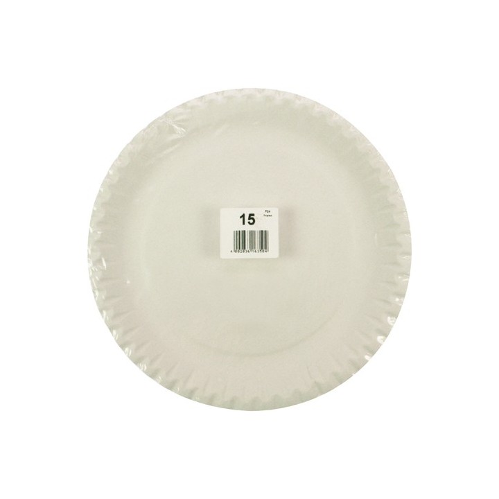 Piatto Party 23cm bianco 15 pezzi.