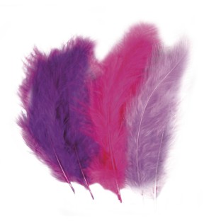 Fluffy feather mix violet 15 pcs.