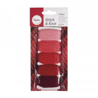 Cotton Yarn Set Red 50m