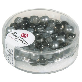 Rocailles mix with large hole 5.5mm stone grey