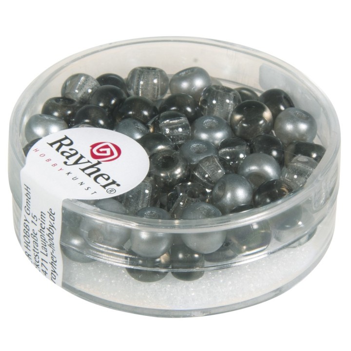 Rocailles mix con foro grande 5,5 mm grigio pietra