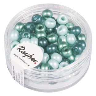 Rocailles mix with large hole 5.5mm mint green