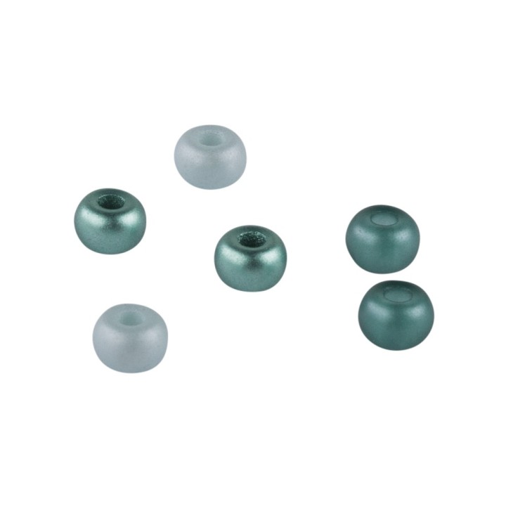 Rocailles mix con foro grande 5,5 mm verde menta