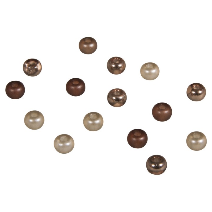 Rocailles-Mix mit Grossloch 5.5mm nougat