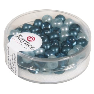 Rocailles-Mix mit Grossloch 5.5mm türkis