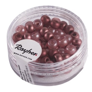 Rocailles-Mix mit Grossloch 5.5mm rosa