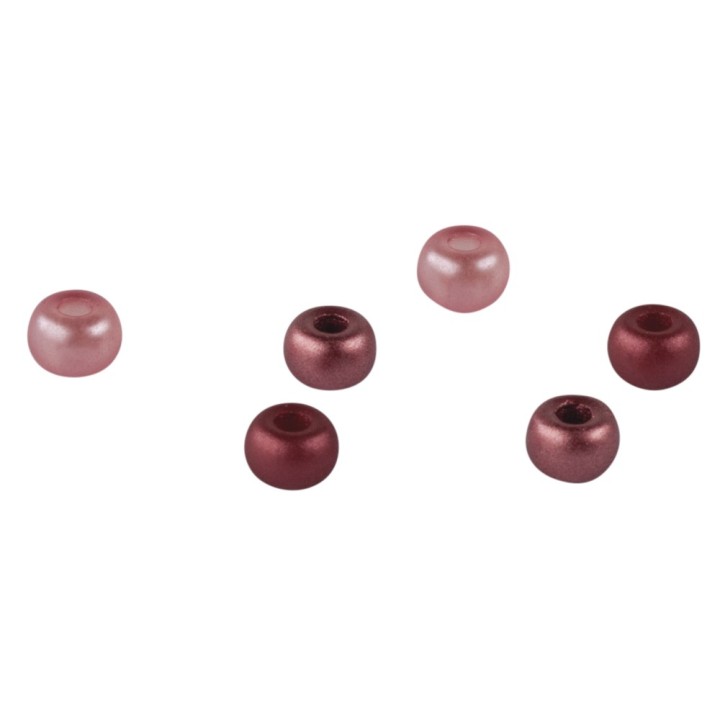 Rocailles-Mix mit Grossloch 5.5mm rosa