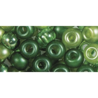 Rocailles Mix con foro grande 5,5 mm verde maggio