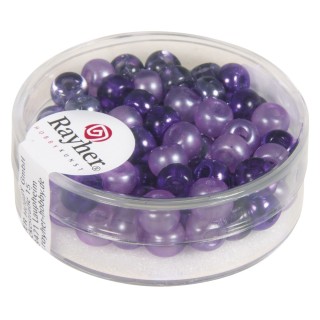 Miscela di Rocailles con foro grande 5,5 mm viola