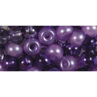 Mélange de rocailles à gros trous 5.5mm violet