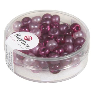 Rocailles-Mix mit Grossloch 5.5mm pink