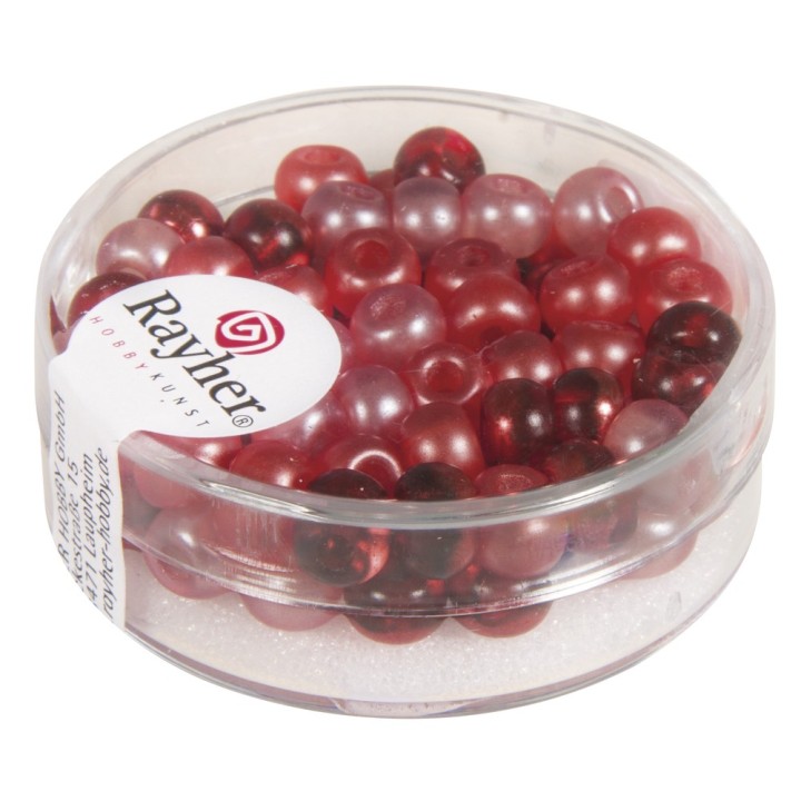 Rocailles-Mix mit Grossloch 5.5mm koralle