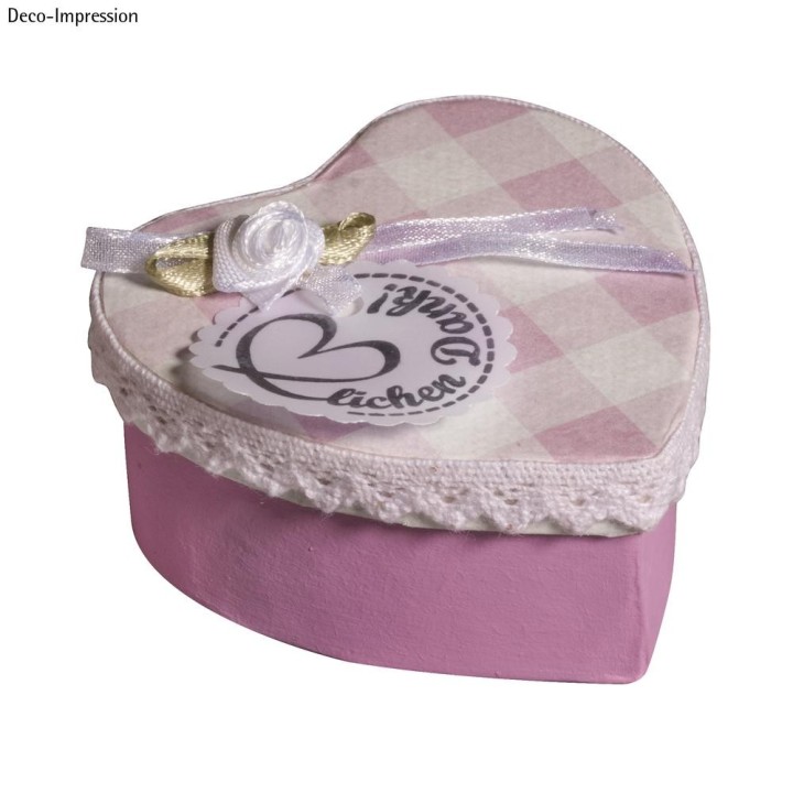 Paper Mache Boxes Set of 4 Heart FSC 6cm